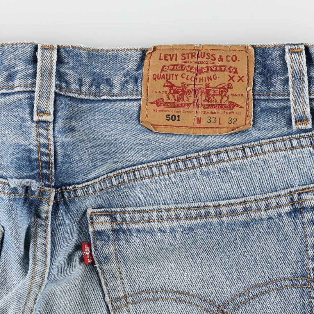 90'S Levi's 501-0115 Straight Denim Pants Made in USA Men's W32 Vintage cotton blue type Vintage Second Hand