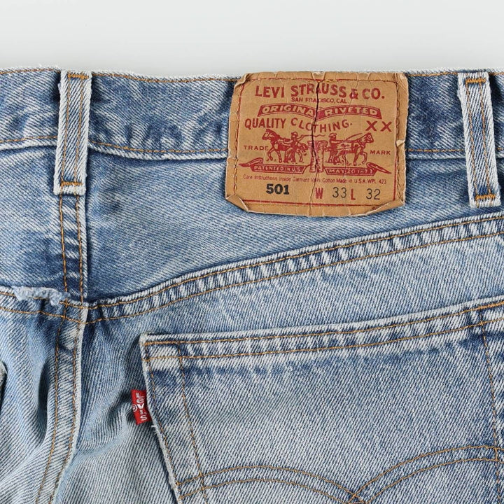 90'S Levi's 501-0115 Straight Denim Pants Made in USA Men's W32 Vintage cotton blue type Vintage Second Hand