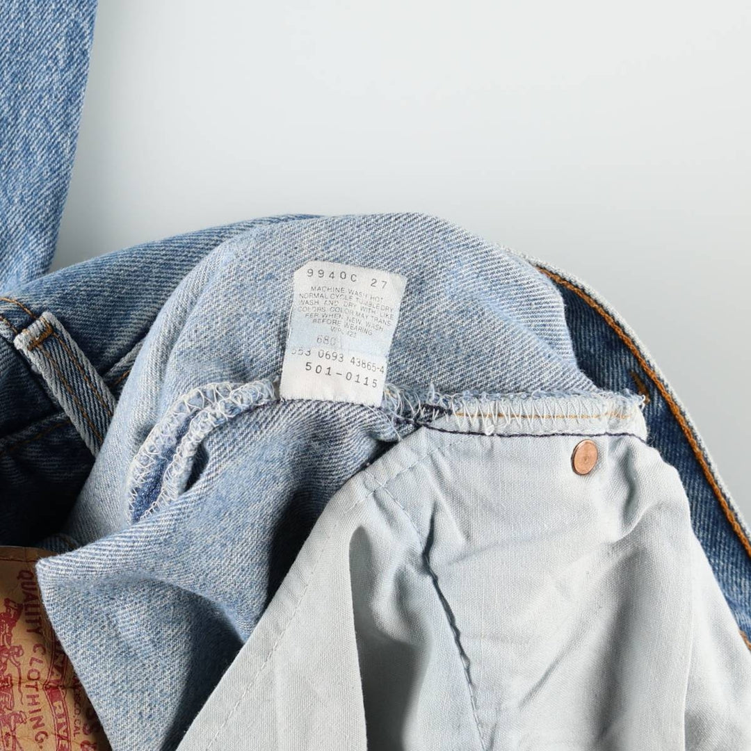 90'S Levi's 501-0115 Straight Denim Pants Made in USA Men's W32 Vintage cotton blue type Vintage Second Hand