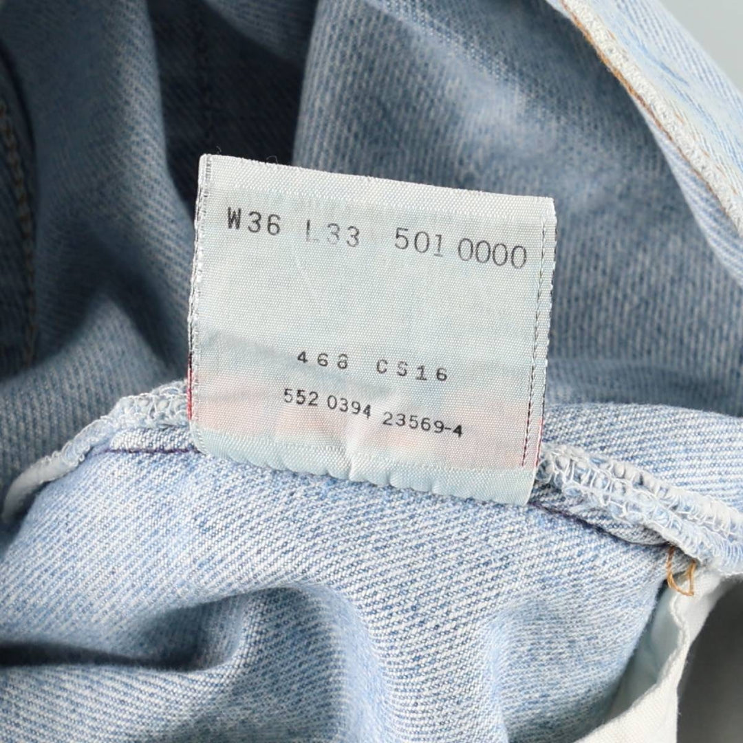 90'S Levi's 501-0000 Straight Denim Pants Made in USA Men's W34 Vintage cotton blue type Vintage Second Hand