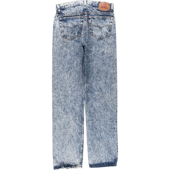 1990'S Levi's 501-0108 Chemical Wash Straight Denim Pants, Made in USA, Men's Size W31 (approx.), Vintage cotton blue type Vintage Second Hand