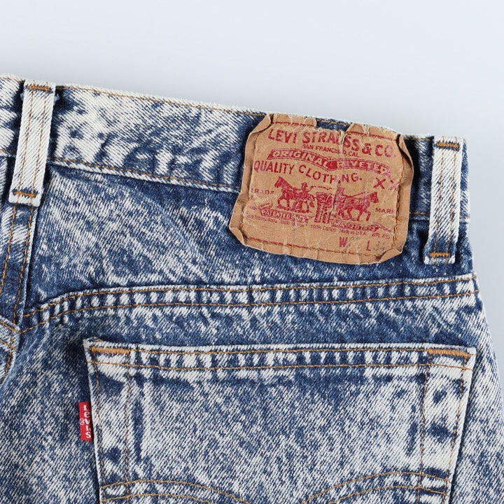 1990'S Levi's 501-0108 Chemical Wash Straight Denim Pants, Made in USA, Men's Size W31 (approx.), Vintage cotton blue type Vintage Second Hand