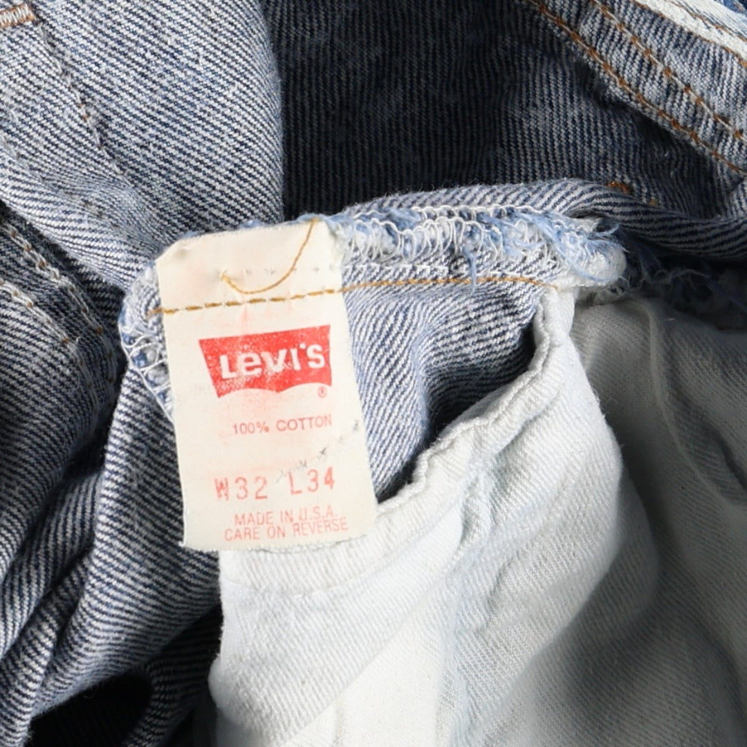 1990'S Levi's 501-0108 Chemical Wash Straight Denim Pants, Made in USA, Men's Size W31 (approx.), Vintage cotton blue type Vintage Second Hand