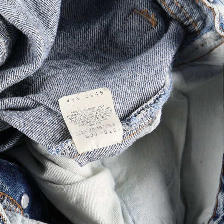 1990'S Levi's 501-0108 Chemical Wash Straight Denim Pants, Made in USA, Men's Size W31 (approx.), Vintage cotton blue type Vintage Second Hand