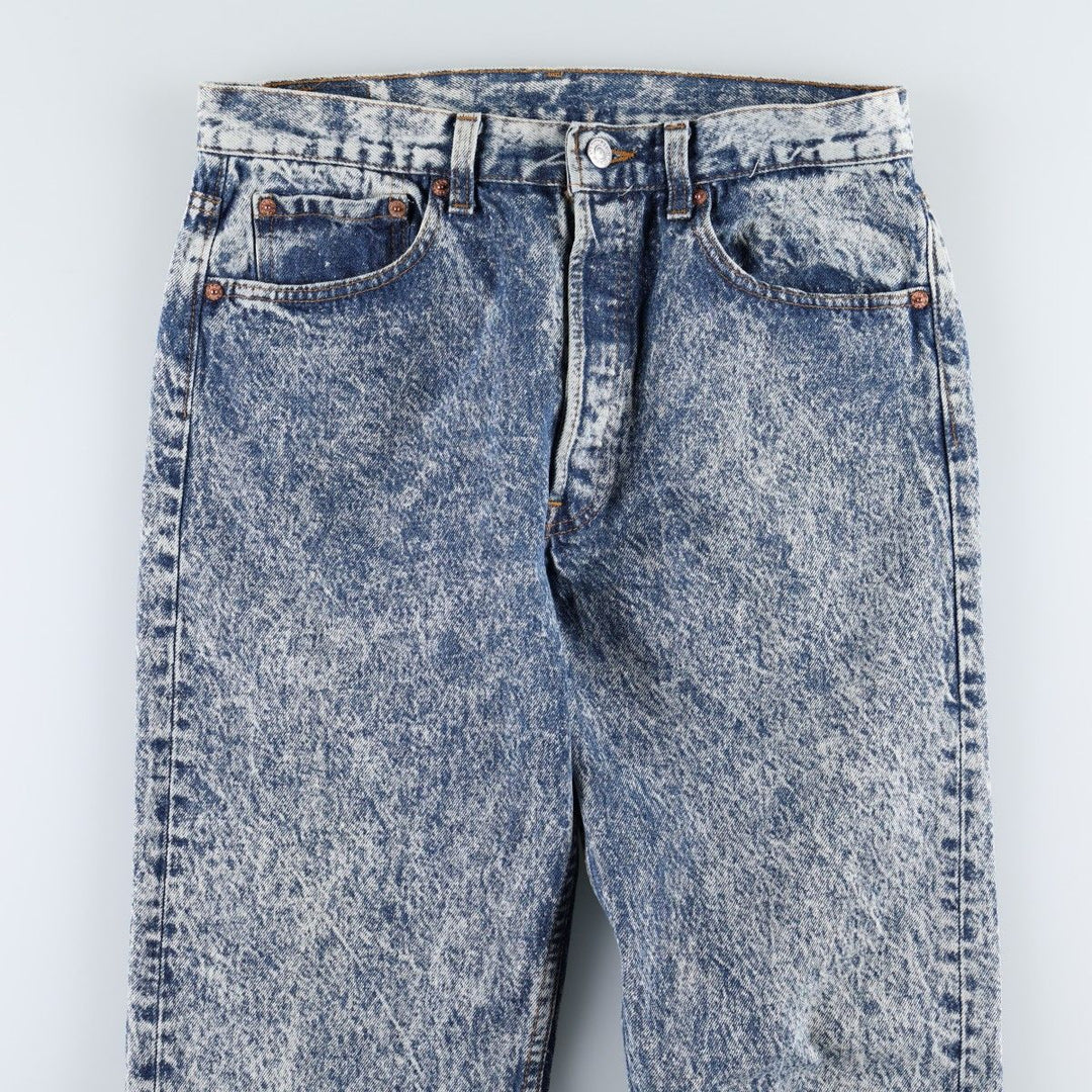 1990'S Levi's 501-0108 Chemical Wash Straight Denim Pants, Made in USA, Men's Size W31 (approx.), Vintage cotton blue type Vintage Second Hand