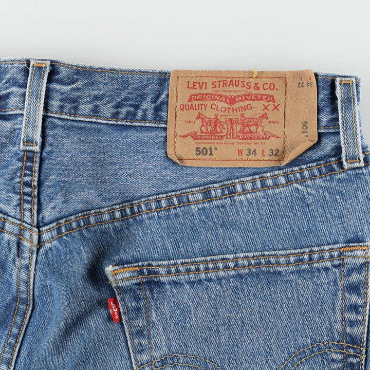2000'S Levi's 501-0193 Straight Denim Pants, Made in USA, Men's Size 34 (approx.) cotton blue type Vintage Second Hand