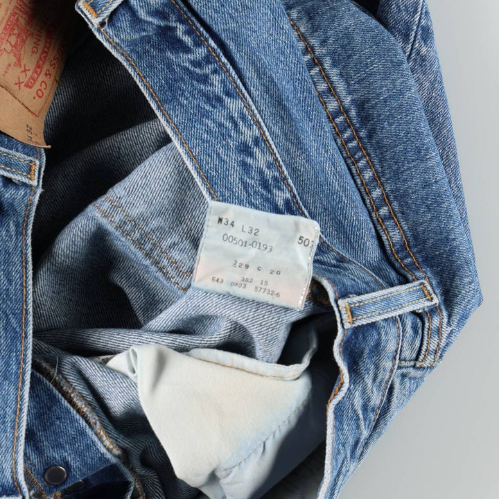 2000'S Levi's 501-0193 Straight Denim Pants, Made in USA, Men's Size 34 (approx.) cotton blue type Vintage Second Hand