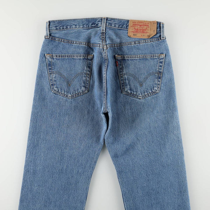 2000'S Levi's 501-0193 Straight Denim Pants, Made in USA, Men's Size 34 (approx.) cotton blue type Vintage Second Hand