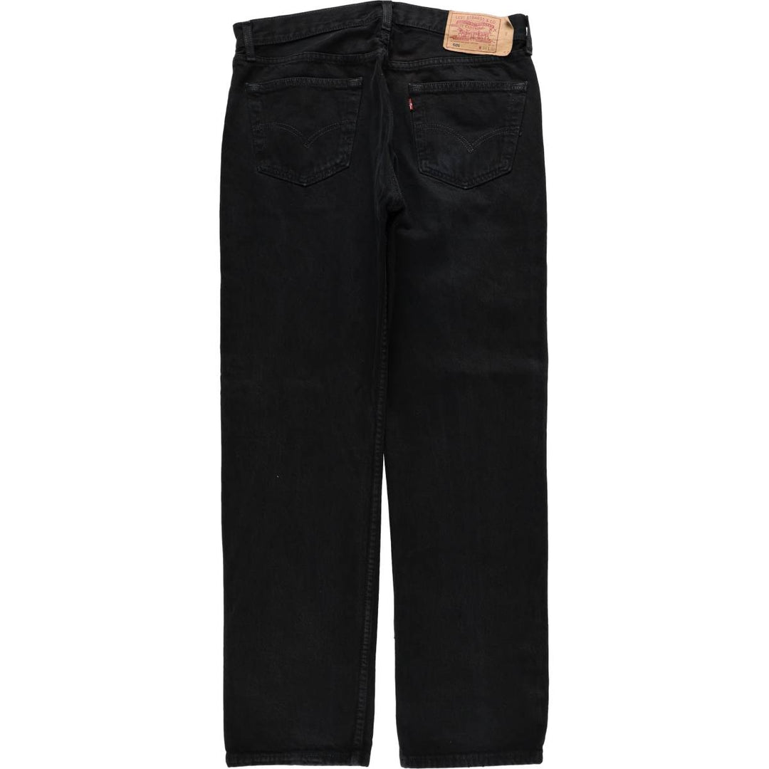 Levi's 501-0165 Black Denim Straight Leg Jeans, Made in England, Men's Size W34 (approx.) cotton black type Vintage Second Hand