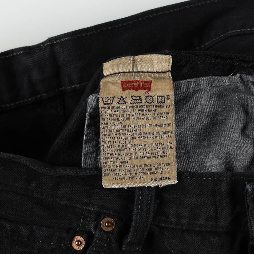 Levi's 501-0165 Black Denim Straight Leg Jeans, Made in England, Men's Size W34 (approx.) cotton black type Vintage Second Hand