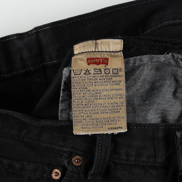 Levi's 501-0165 Black Denim Straight Leg Jeans, Made in England, Men's Size W34 (approx.) cotton black type Vintage Second Hand