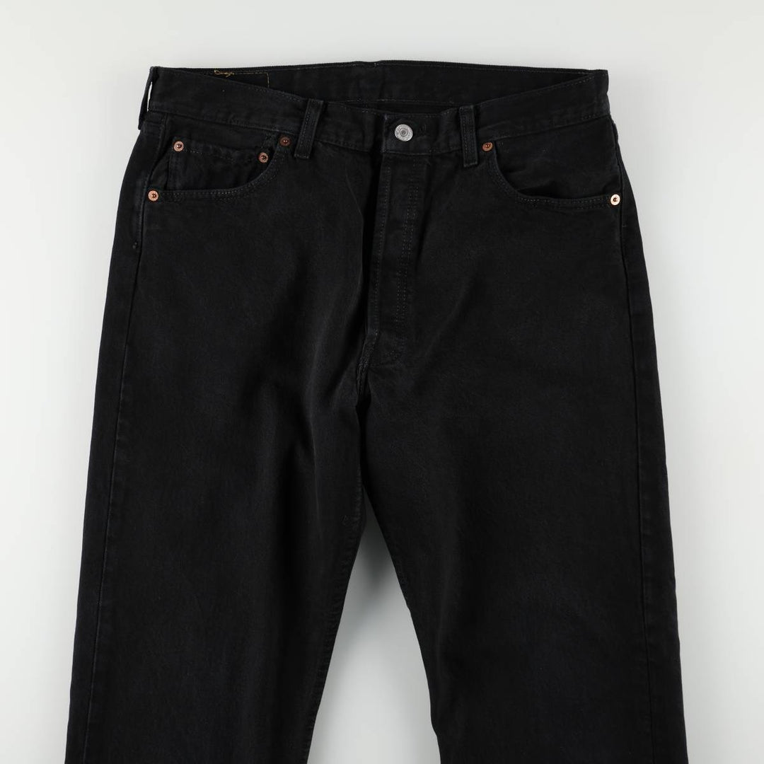 Levi's 501-0165 Black Denim Straight Leg Jeans, Made in England, Men's Size W34 (approx.) cotton black type Vintage Second Hand