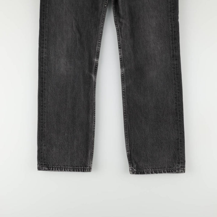 2000'S Levi's 501-0185 Euro Model Black Denim Straight Leg Jeans, Made in England, Women's Size L (W28 equivalent) cotton black type Vintage Second Hand