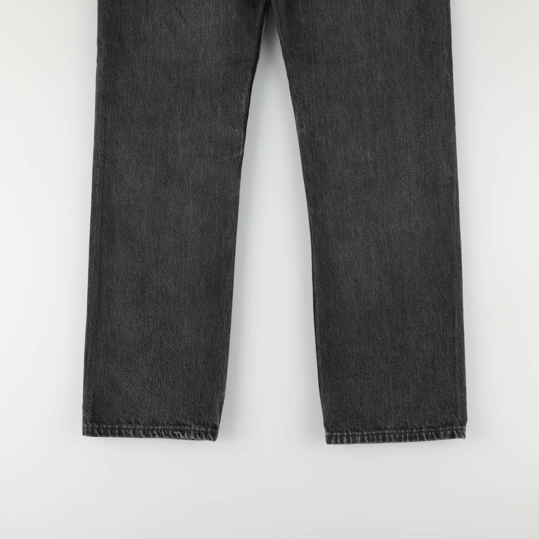 2000'S Levi's 501-0185 Euro Model Black Denim Straight Leg Jeans, Made in England, Women's Size L (W28 equivalent) cotton black type Vintage Second Hand