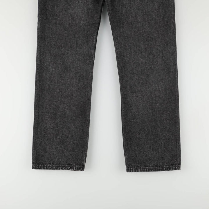 2000'S Levi's 501-0185 Euro Model Black Denim Straight Leg Jeans, Made in England, Women's Size L (W28 equivalent) cotton black type Vintage Second Hand