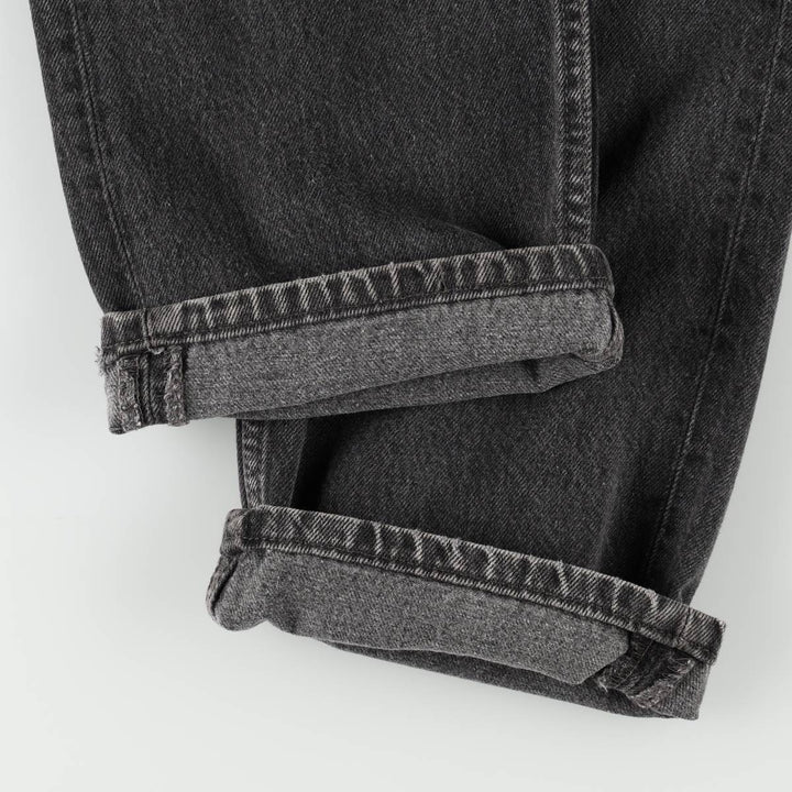 2000'S Levi's 501-0185 Euro Model Black Denim Straight Leg Jeans, Made in England, Women's Size L (W28 equivalent) cotton black type Vintage Second Hand