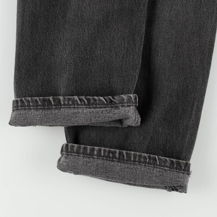 2000'S Levi's 501-0185 Euro Model Black Denim Straight Leg Jeans, Made in England, Women's Size L (W28 equivalent) cotton black type Vintage Second Hand