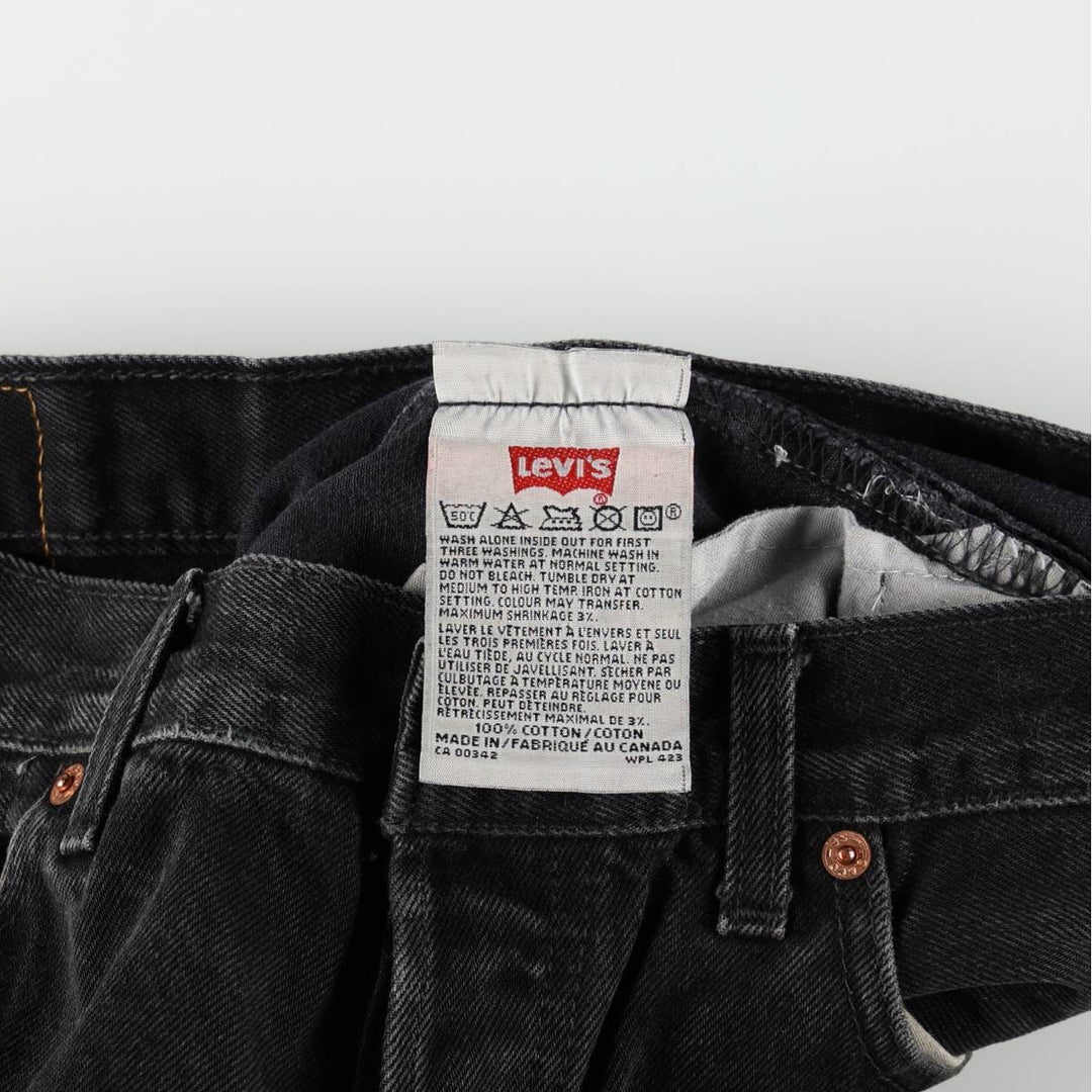 2000'S Levi's 501-0659 Black Denim Straight Leg Jeans, Made in Canada, Men's Size W33 (approx.) cotton black type Vintage Second Hand