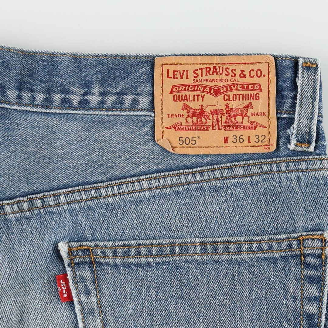 Levi's 505 REGULAR FIT tapered denim pants for men, size w36 cotton blue type Vintage Second Hand