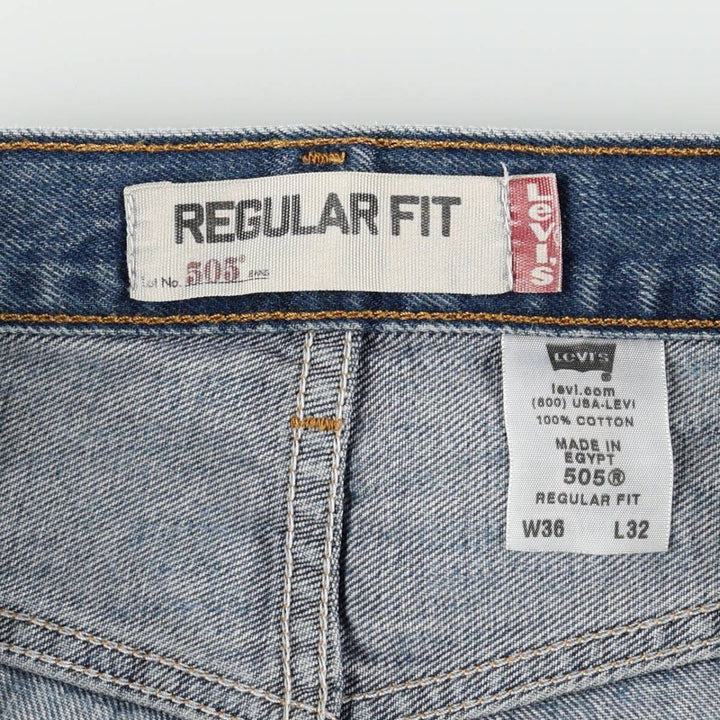 Levi's 505 REGULAR FIT tapered denim pants for men, size w36 cotton blue type Vintage Second Hand