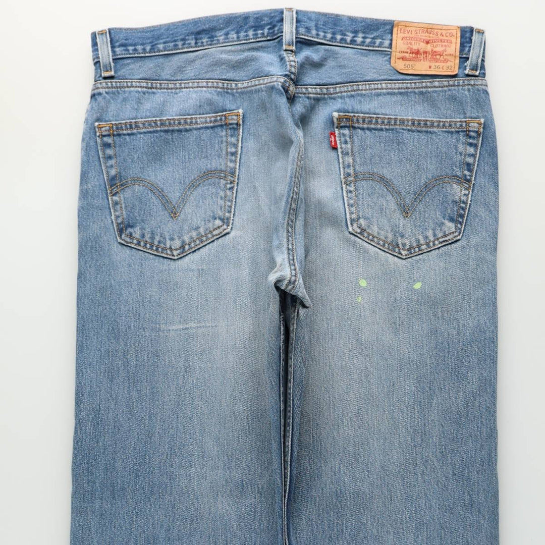 Levi's 505 REGULAR FIT tapered denim pants for men, size w36 cotton blue type Vintage Second Hand