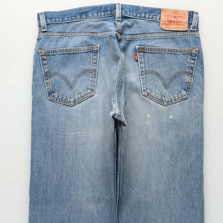 Levi's 505 REGULAR FIT tapered denim pants for men, size w36 cotton blue type Vintage Second Hand