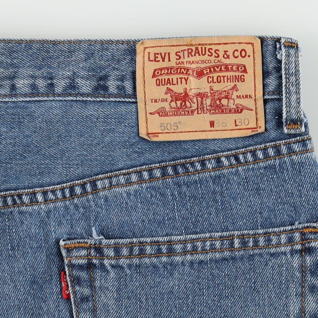 Levi's 505 REGULAR FIT tapered denim pants for men, size w36 cotton blue type Vintage Second Hand