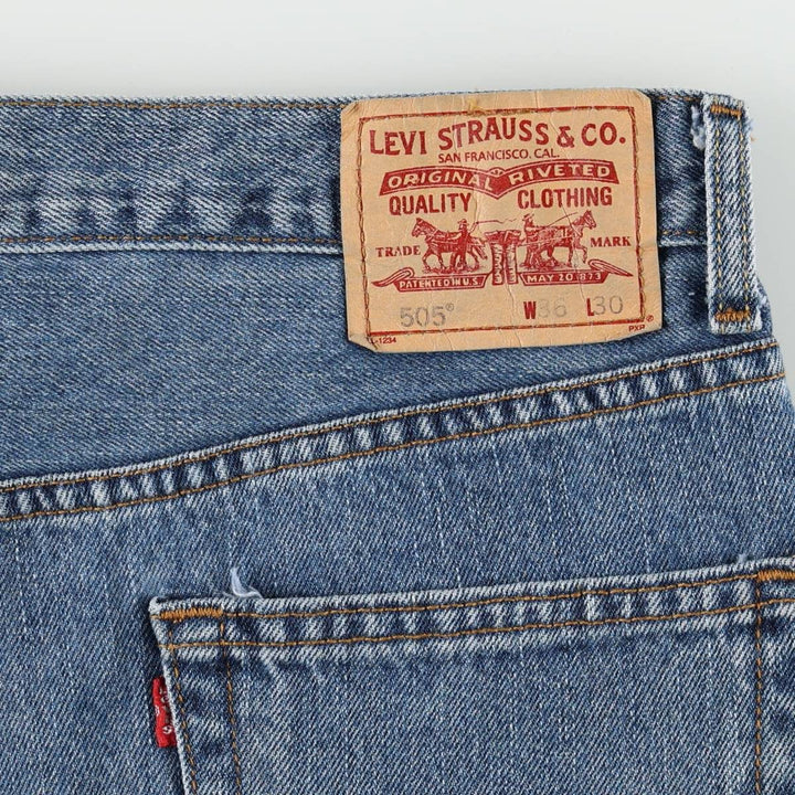 Levi's 505 REGULAR FIT tapered denim pants for men, size w36 cotton blue type Vintage Second Hand