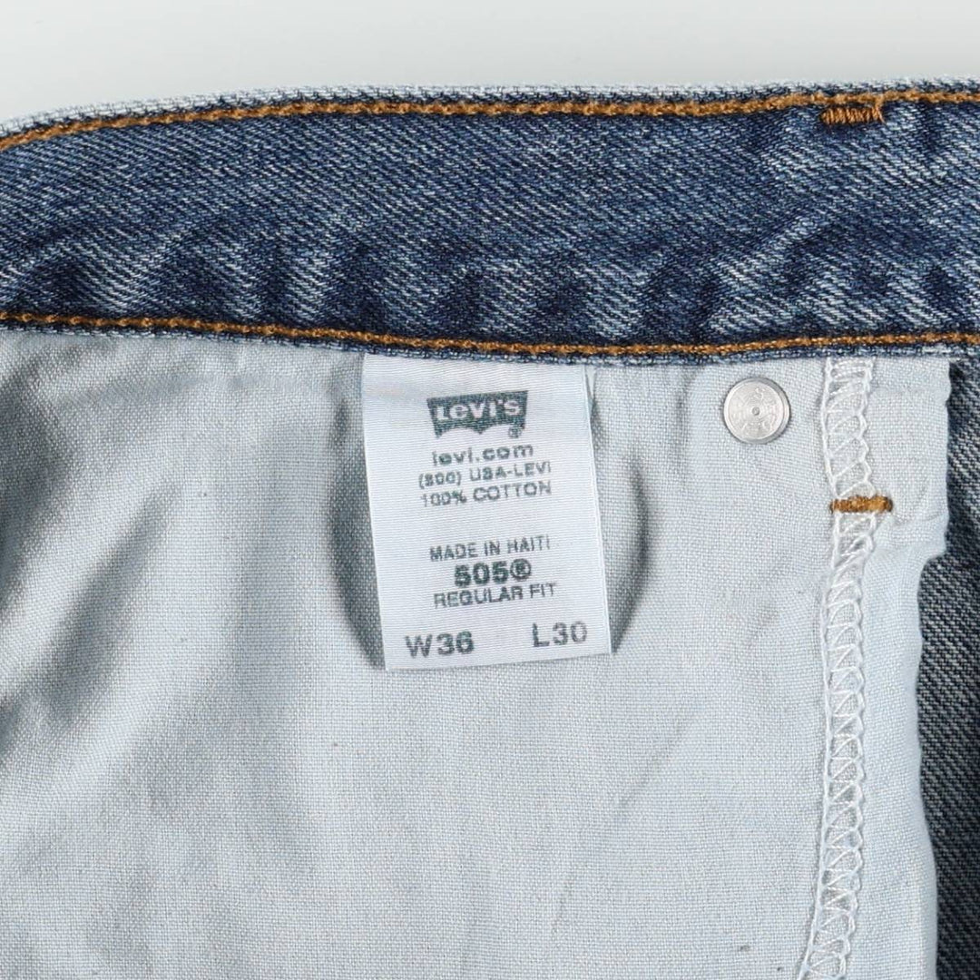 Levi's 505 REGULAR FIT tapered denim pants for men, size w36 cotton blue type Vintage Second Hand