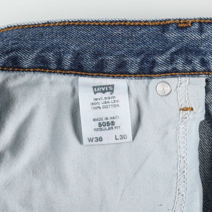 Levi's 505 REGULAR FIT tapered denim pants for men, size w36 cotton blue type Vintage Second Hand