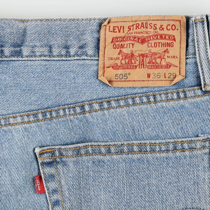 Levi's 505 STRAIGHT FIT tapered denim pants for men, size w36 cotton blue type Vintage Second Hand