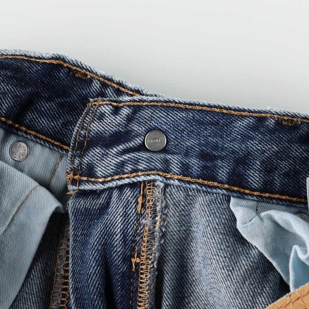 Levi's 505 tapered denim pants for men, equivalent to w32 cotton blue type Vintage Second Hand
