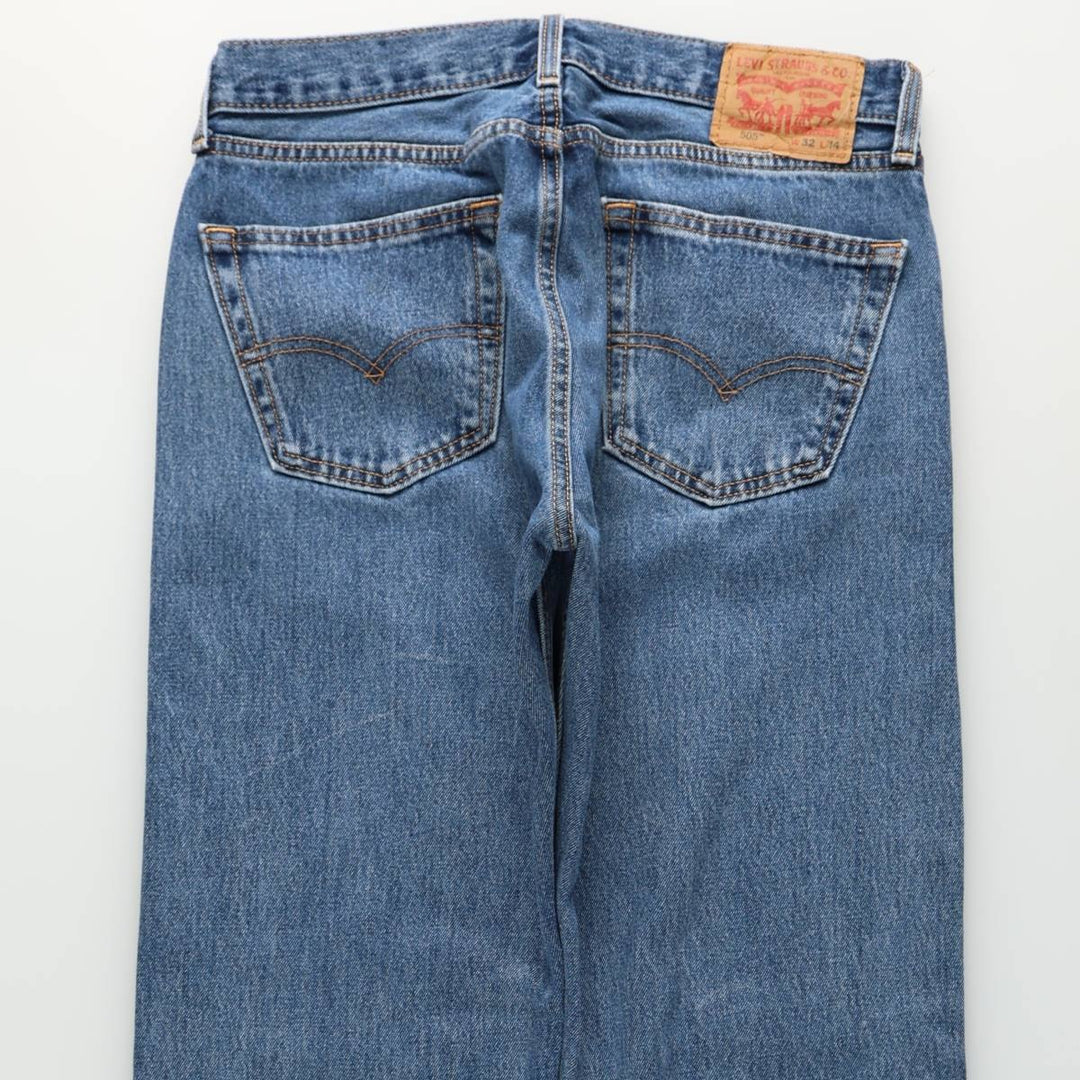 Levi's 505 tapered denim pants for men, equivalent to w32 cotton blue type Vintage Second Hand