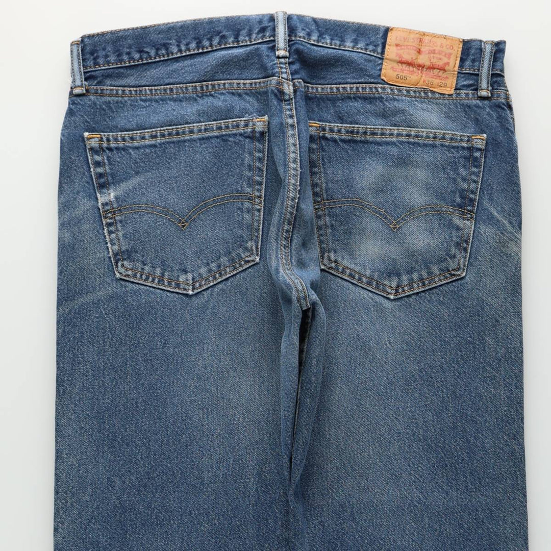Levi's 505 tapered denim pants for men, size w36 cotton blue type Vintage Second Hand