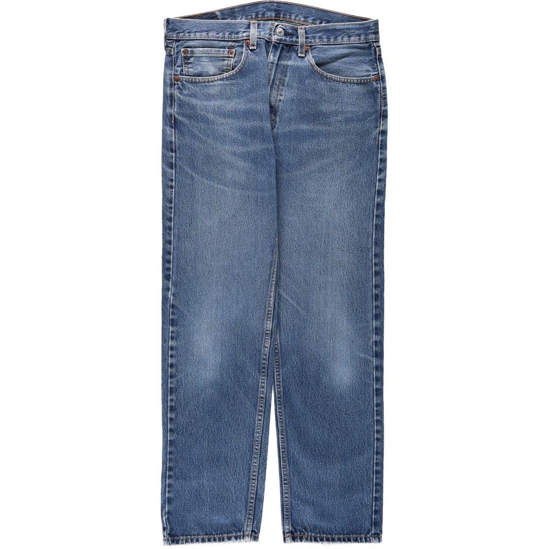 Levi's 505 tapered denim pants for men, size W34 cotton blue type Vintage Second Hand