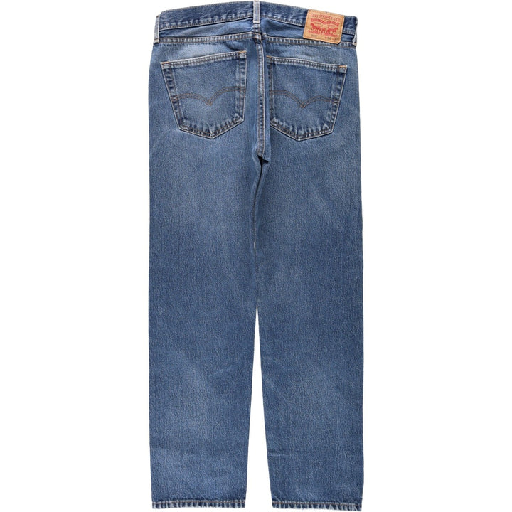 Levi's 505 tapered denim pants for men, size W34 cotton blue type Vintage Second Hand