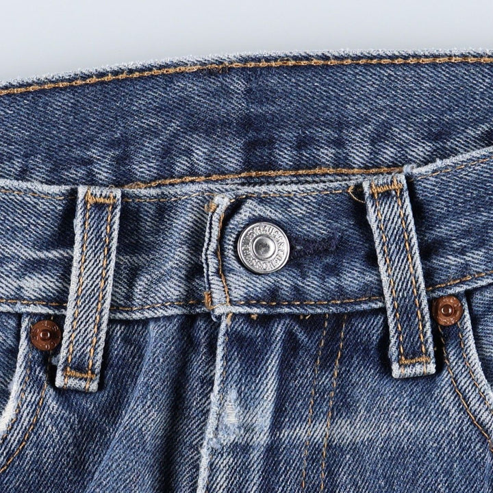 Levi's 505 tapered denim pants for men, size W34 cotton blue type Vintage Second Hand
