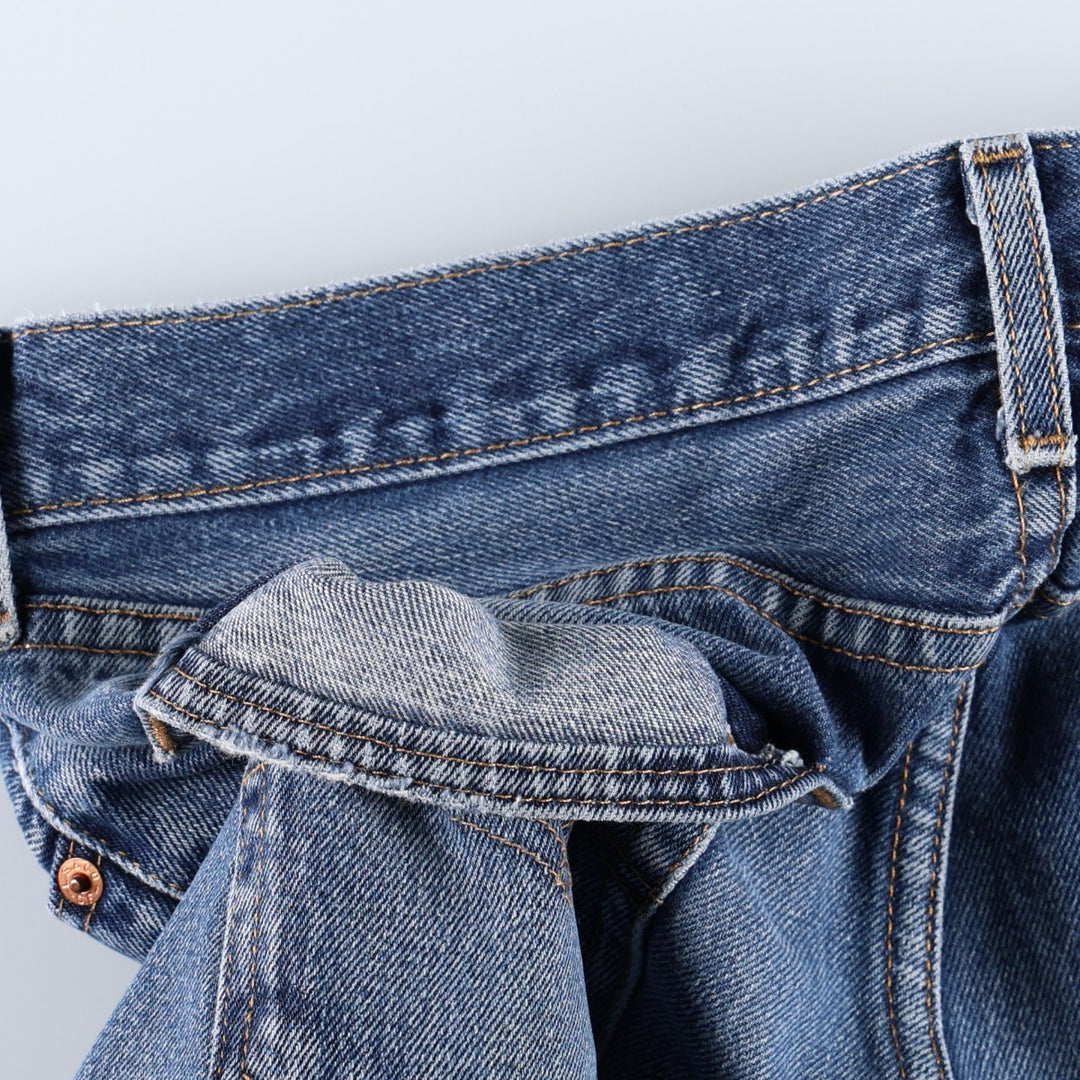 Levi's 505 tapered denim pants for men, size W34 cotton blue type Vintage Second Hand