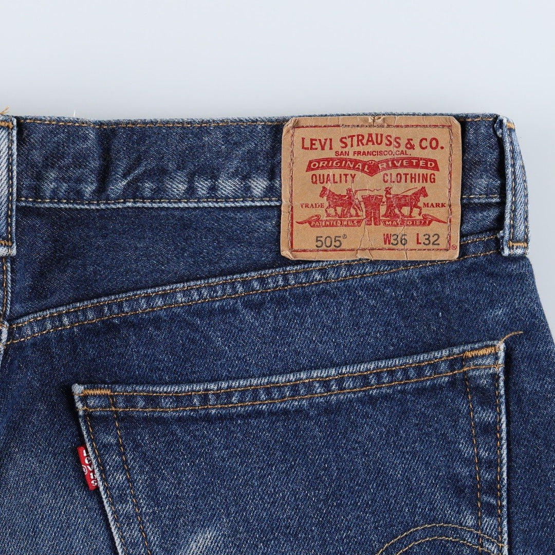 Levi's 505 Straight Fit Tapered Denim Pants, W36 L32 unclear blue type Vintage Second Hand
