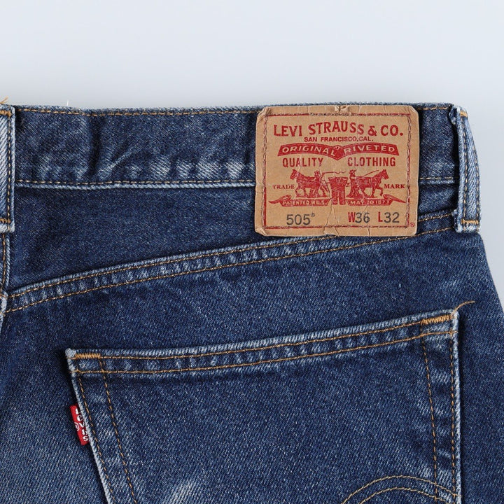 Levi's 505 Straight Fit Tapered Denim Pants, W36 L32 unclear blue type Vintage Second Hand