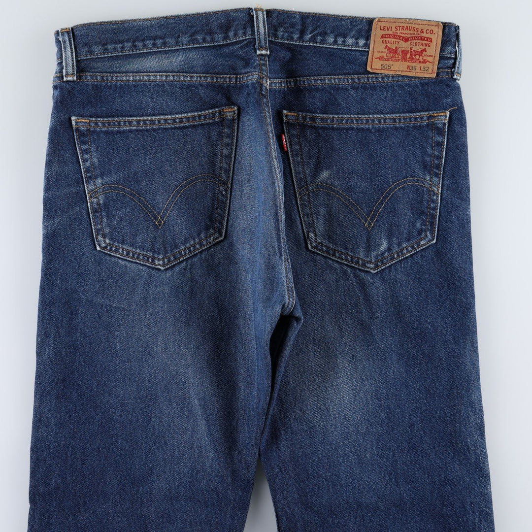 Levi's 505 Straight Fit Tapered Denim Pants, W36 L32 unclear blue type Vintage Second Hand