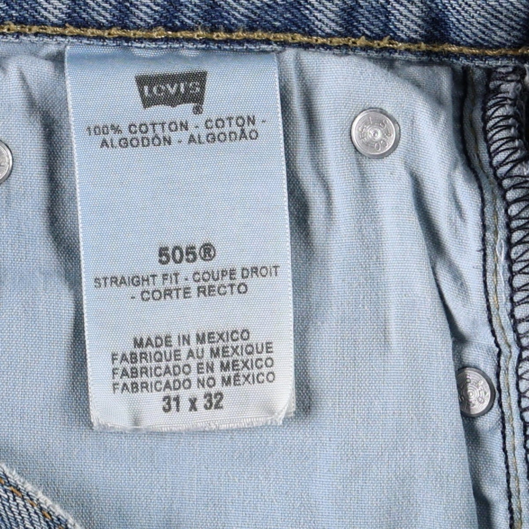Levi's 505 STRAIGHT FIT tapered denim pants for men, equivalent to w33 cotton blue type Vintage Second Hand