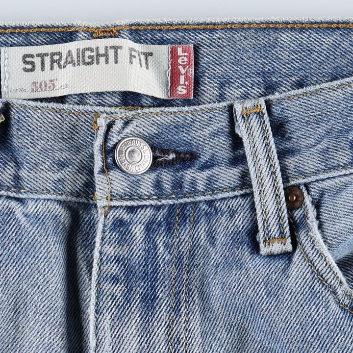 Levi's 505 STRAIGHT FIT tapered denim pants for men, equivalent to w33 cotton blue type Vintage Second Hand