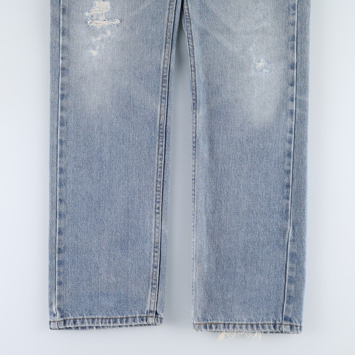 Levi's 505 STRAIGHT FIT tapered denim pants for men, equivalent to w33 cotton blue type Vintage Second Hand