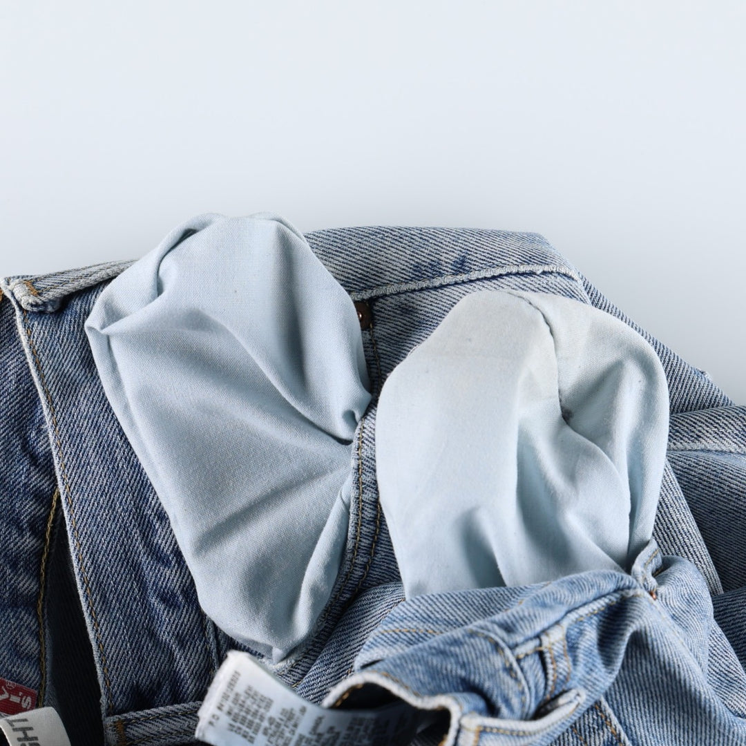 Levi's 505 STRAIGHT FIT tapered denim pants for men, equivalent to w33 cotton blue type Vintage Second Hand