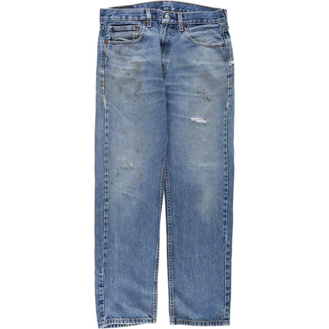 Levi's 505 tapered denim pants for men, size W34 cotton blue type Vintage Second Hand