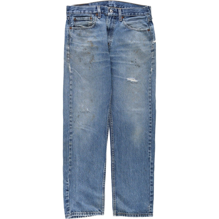 Levi's 505 tapered denim pants for men, size W34 cotton blue type Vintage Second Hand