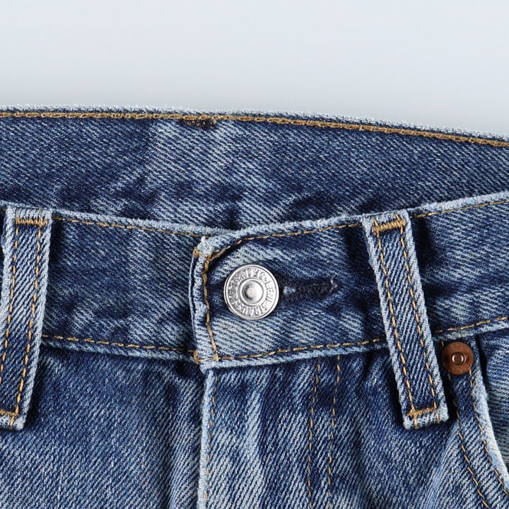 Levi's 505 tapered denim pants for men, size W34 cotton blue type Vintage Second Hand