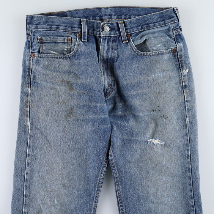 Levi's 505 tapered denim pants for men, size W34 cotton blue type Vintage Second Hand