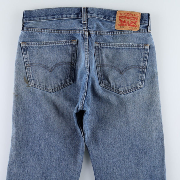 Levi's 505 tapered denim pants for men, size W34 cotton blue type Vintage Second Hand